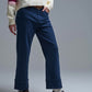 Q2 Straight leg Pants with cropped hem in navy