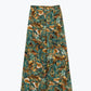 Q2 Straight Leg Pants With Floral Multicolor Print in Shades Of Green