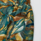 Straight Leg Pants With Floral Multicolor Print in Shades Of Green