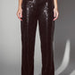 Q2 Straight Leg Sequin Pants in Black