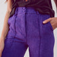 Straight leg tailored pants in purple