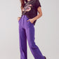 Straight leg tailored pants in purple