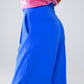 Straight Leg Trousers With Side Pockets and Darts in Blue