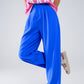 Straight Leg Trousers With Side Pockets and Darts in Blue