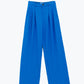 Straight Leg Trousers With Side Pockets and Darts in Blue