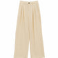 Straight Leg Trousers With Side Pockets and Darts in Cream