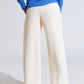 Straight Leg Trousers With Side Pockets and Darts in Cream