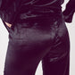 Straight leg velvet pants in black