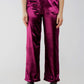 Straight leg velvet pants in purple