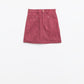 Straight mini skirt in burgundy with pockets