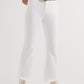 Q2 straight Pants in white with wide ankles