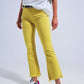 Q2 Straight Pants in yellow with wide ankles