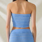 Strapless Knitted bodycon Top In light blue