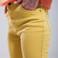 Stretch Cotton skinny jeans in yellow