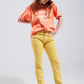 Stretch Cotton skinny jeans in yellow