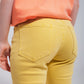 Stretch Cotton skinny jeans in yellow