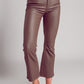 Q2 Stretch faux leather flare pants in beige