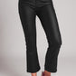 Q2 Stretch faux leather flare pants in black