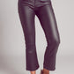 Q2 Stretch faux leather flare pants in grey