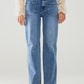 Q2 Stretchy Straight Leg Jeans With Front Pocked in Medium Wash