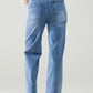 Stretchy Straight Leg Jeans With Front Pocked in Medium Wash