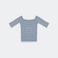 Stripe bardot top in navy