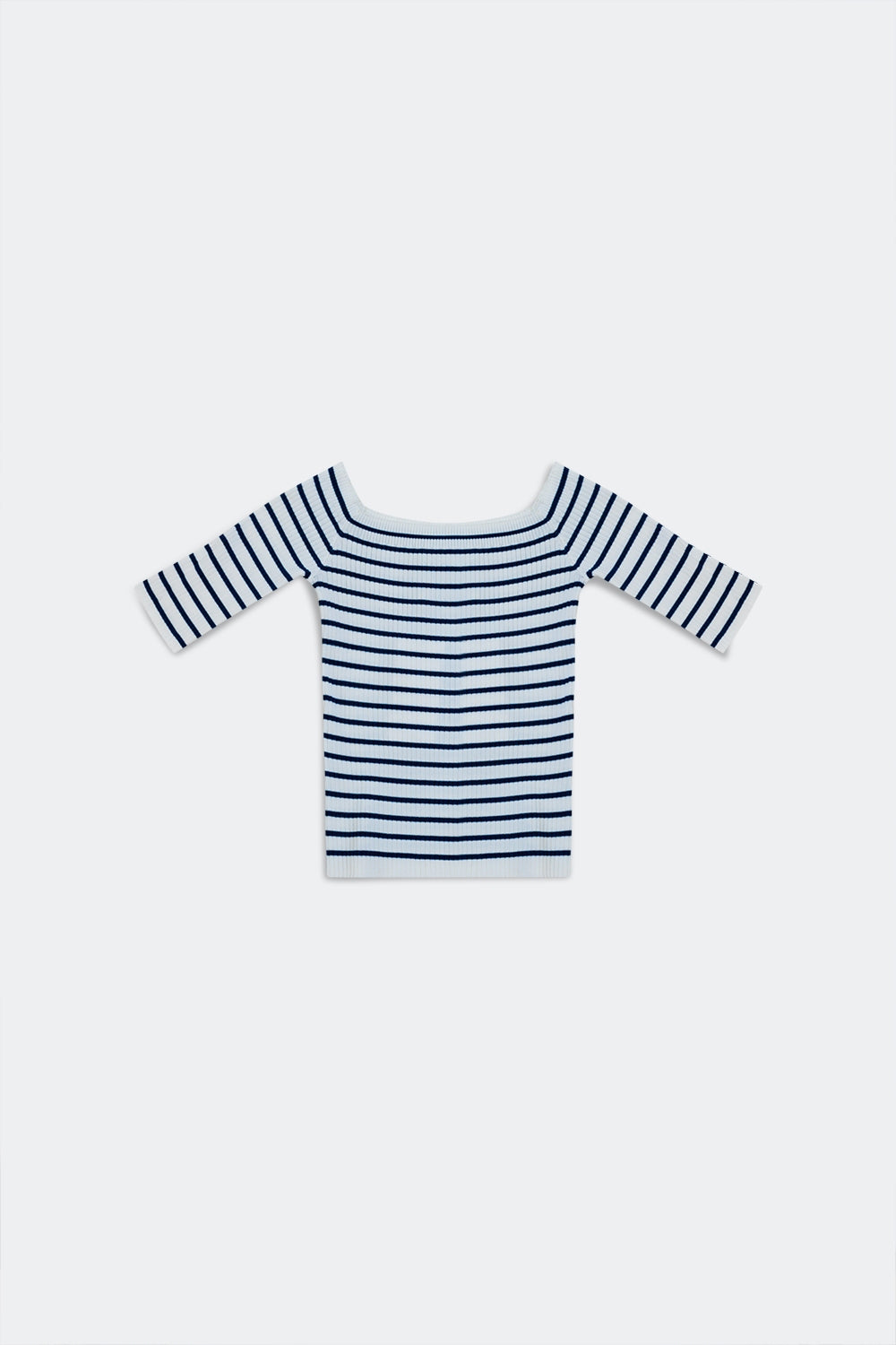 Stripe bardot top in navy