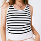 Striped cropped top in navy and white