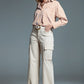 Striped Relaxed shirt With Contrasting Pocket in beige