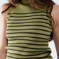 Striped Turtle sweater In Olive Green