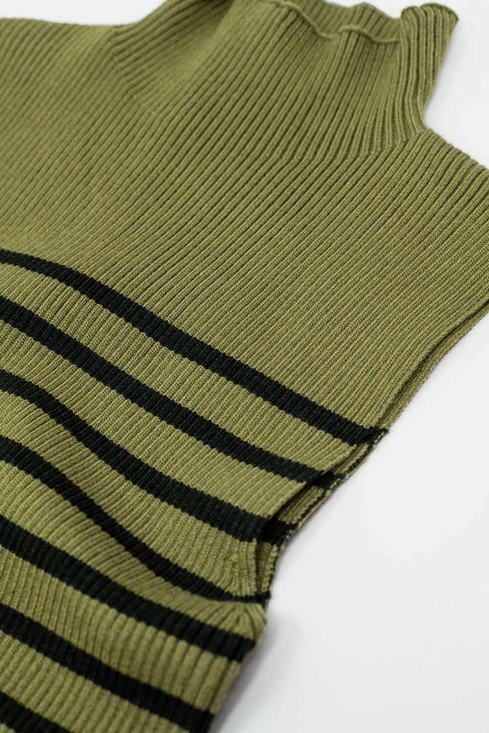 Striped Turtle sweater In Olive Green