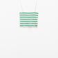 Striped White and Green Top With Square Neckline