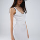 Summer Body Hugging knitted Dress in white With black Trim