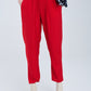 Summery Pants With Elastic Waist and Pockets In Red