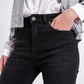 Super high rise skinny leg jeans in black