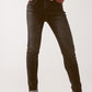 Super high waist skinny jeans in washed black