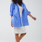 Q2 Super Oversized High Low Shirt in Blue