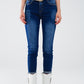 Q2 Super Skinny Dark Wash Jeans In Elastic Denim