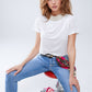 Super Skinny Denim Jeans With Metallic Effect