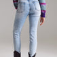 Super skinny jeans in mid rise in light blue wash