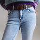 Super skinny jeans in mid rise in light blue wash