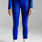 Q2 super skinny Pants faux leather in electric blue