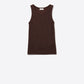 Q2 Super Soft Knitted Basic Tank in Chocolate Brown