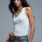 Super Soft Knitted Basic Tank in Cream
