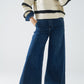 Super wide leg jeans in mid-wash