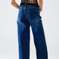 super Wide Leg Jeans with stripe on side