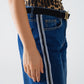 super Wide Leg Jeans with stripe on side