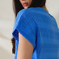 Sweatshirt In Blue With Lace Design and Short sleeves