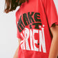 T-shirt Dress with Make It Happen Text in Red