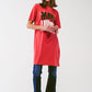 T-shirt Dress with Make It Happen Text in Red